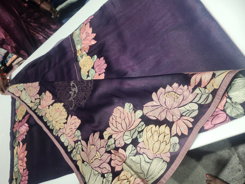 Pure Tissue Lotus Design Sarees