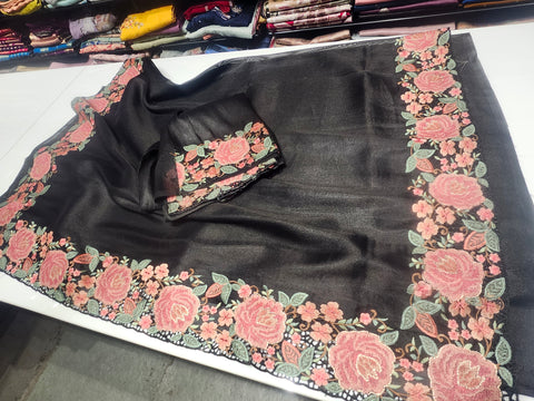 Cut Work Design Saree