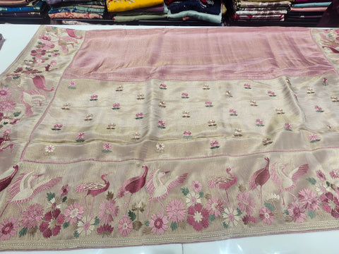 Flamingo Design Saree