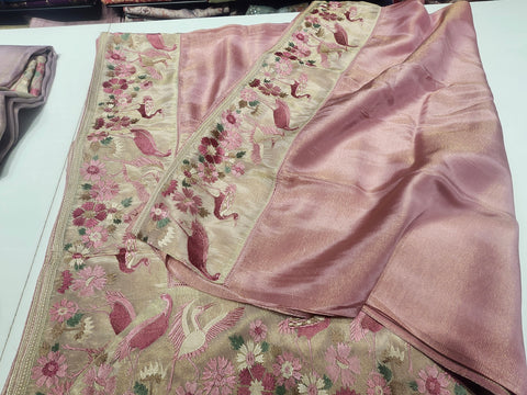 Flamingo Design Saree