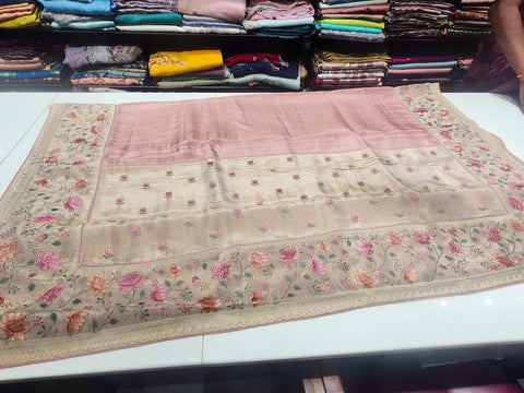 Pure Tissue Lotus Design Saree 1