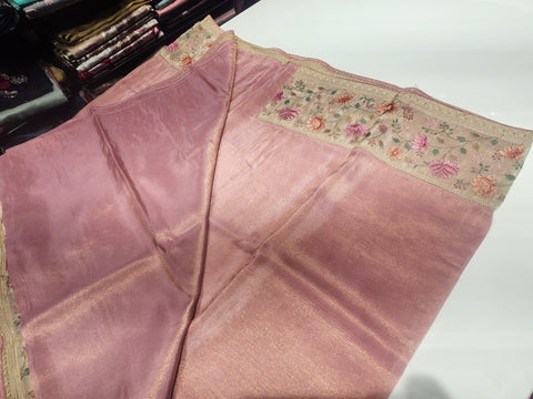 Pure Tissue Lotus Design Saree 1