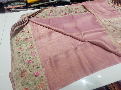 Pure Tissue Lotus Design Saree 1