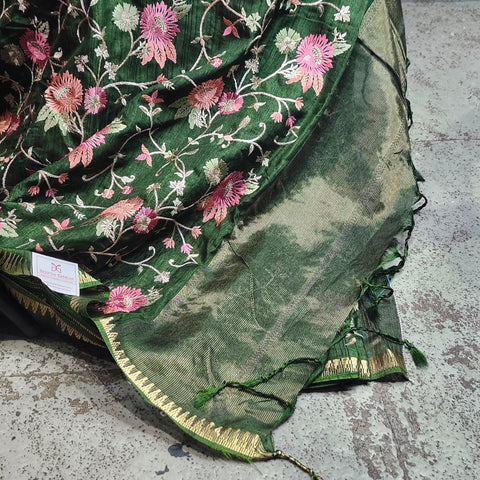 Tussar Embroidery Sarees-05