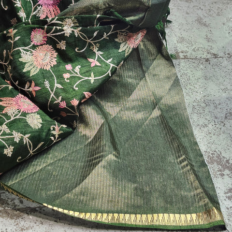 Tussar Embroidery Sarees-05