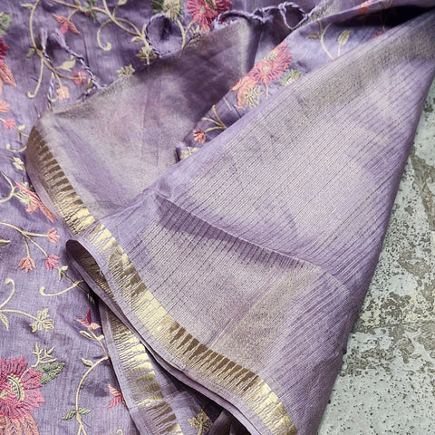 Tussar Embroidery Sarees-06