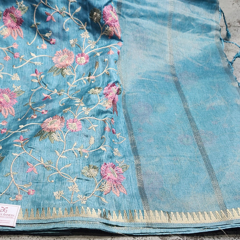 Tussar Embroidery Sarees-07