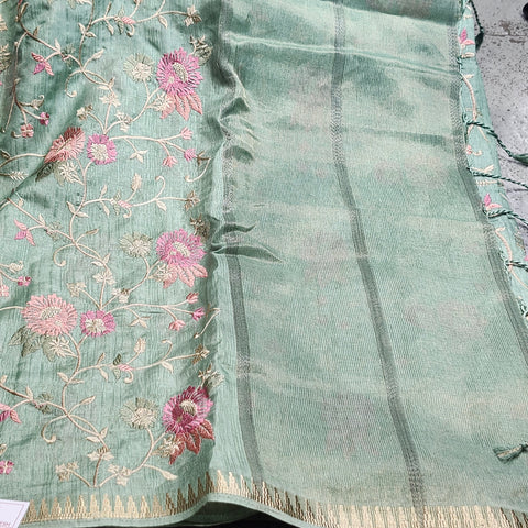 Tussar Embroidery Sarees-09