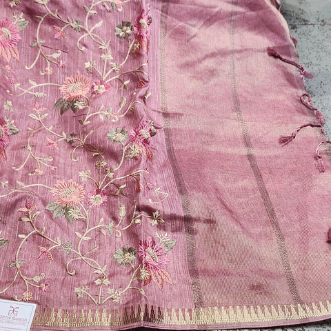 Tussar Embroidery Sarees-08