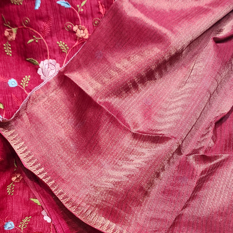 Tussar Embroidery Sarees-12