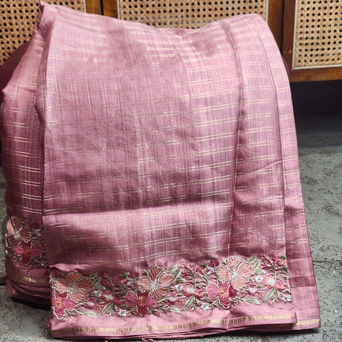 Tussar Embroidery Sarees-16