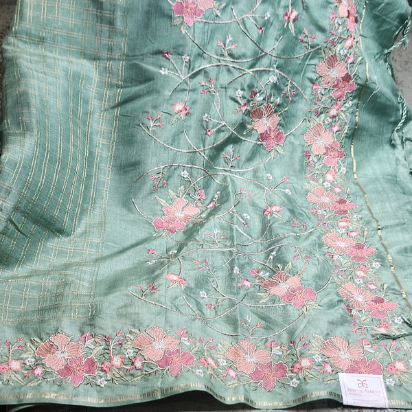 Tussar Embroidery Sarees-20