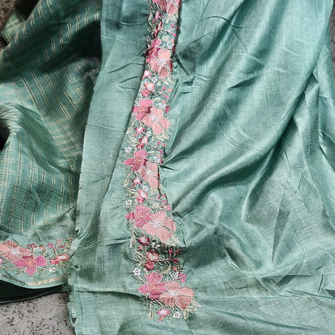 Tussar Embroidery Sarees-20