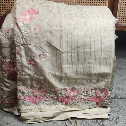 Tussar Embroidery Sarees-18