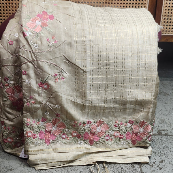 Tussar Embroidery Sarees-18