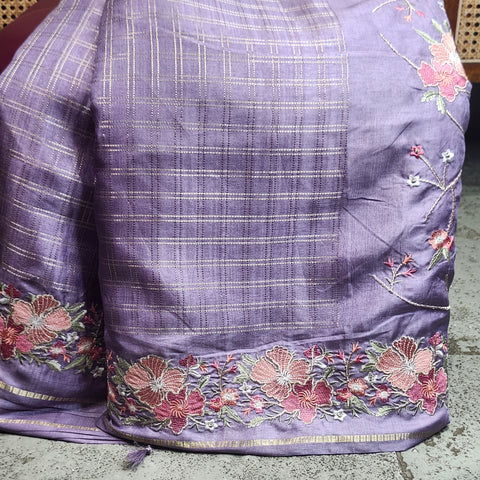 Tussar Embroidery Sarees-19