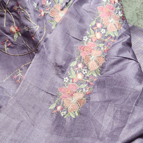 Tussar Embroidery Sarees-19