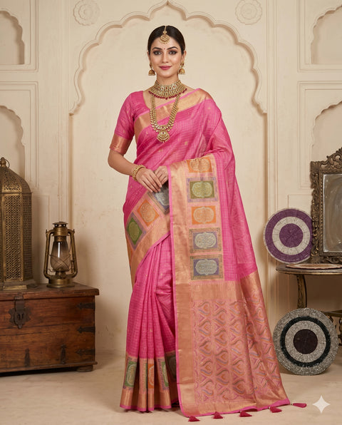 FANCY KANCHI SOFT SILK PINK SAREE