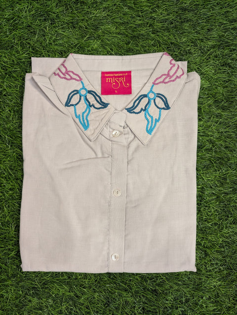 Premium Cotton Printed Kurthi | White Floral Print (57)