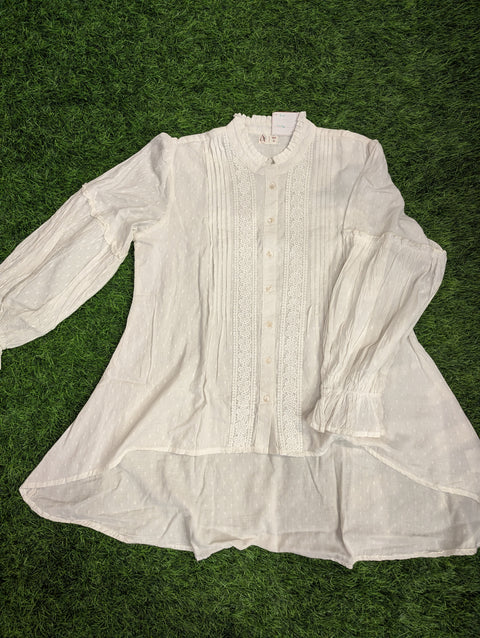 Cotton Printed Kurti | White (58)