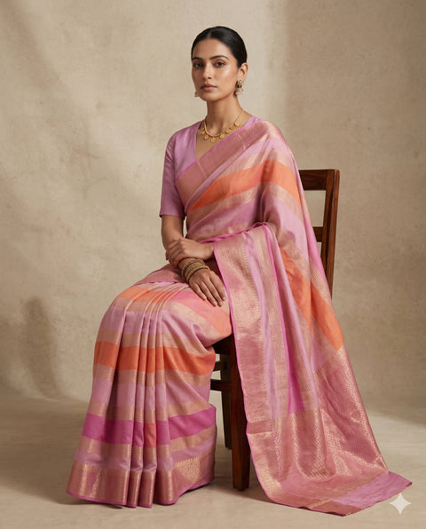 MYSORE SILK SOFT PINK SAREE