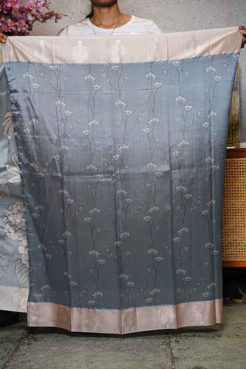 Soft tussar with zari checks