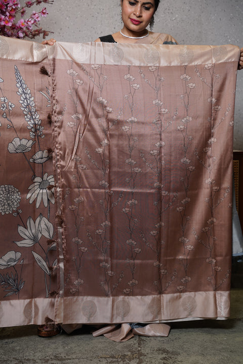 Banaras digital print with satin boder