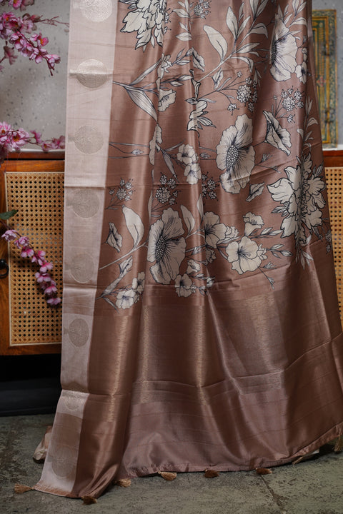 Banaras digital print with satin boder