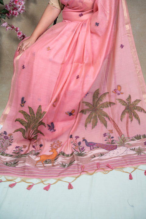 Cotton Kora Paithani