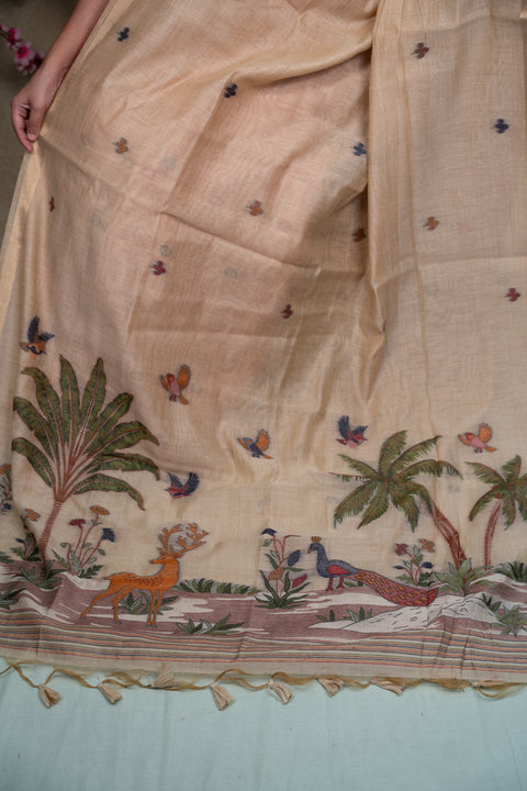 Cotton Kora Paithani