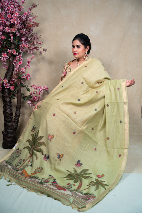 Cotton Kora Paithani