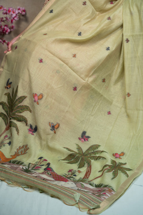 Cotton Kora Paithani