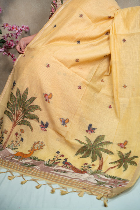 Cotton Kora Paithani