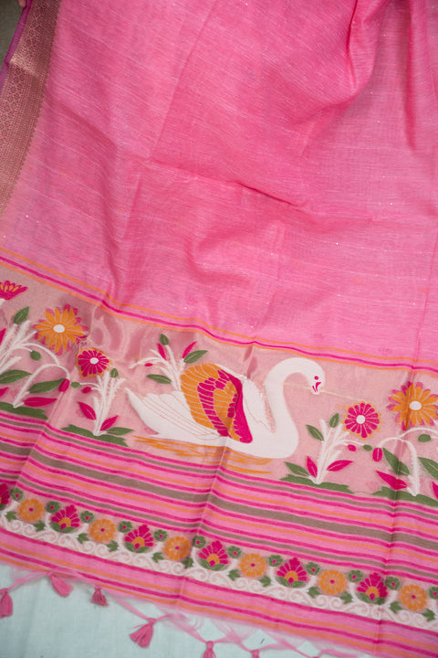Cotton paithani kora