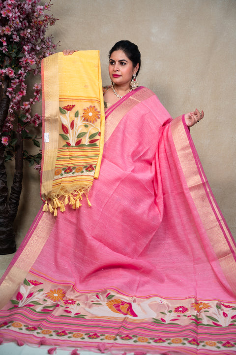 Cotton paithani kora
