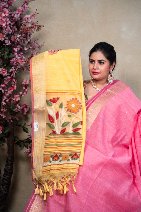 Cotton paithani kora