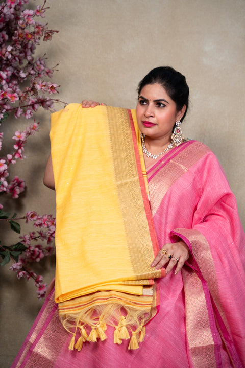 Cotton paithani kora