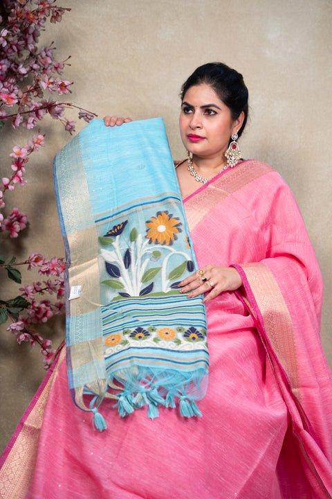 Cotton paithani kora