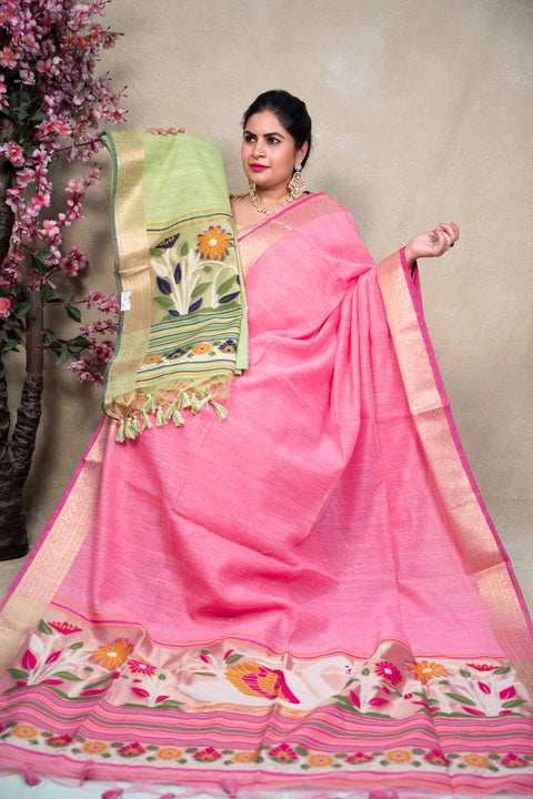 Cotton paithani kora