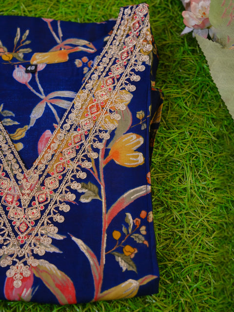 Cotton Printed Kurthi | Blue