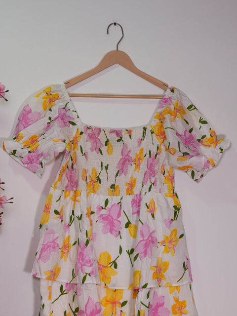 Frock|  White and Yellow