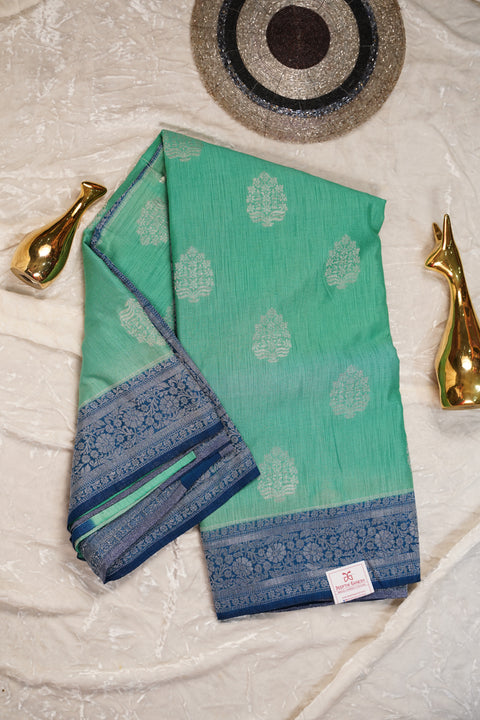 PURE CHINON MINT GREEN SAREE