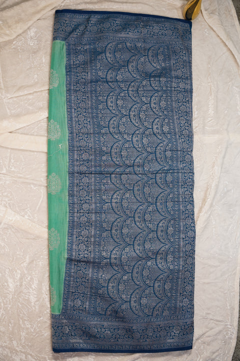 PURE CHINON MINT GREEN SAREE