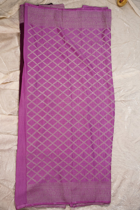 PURE CHINON WINE PURPLE SAREE