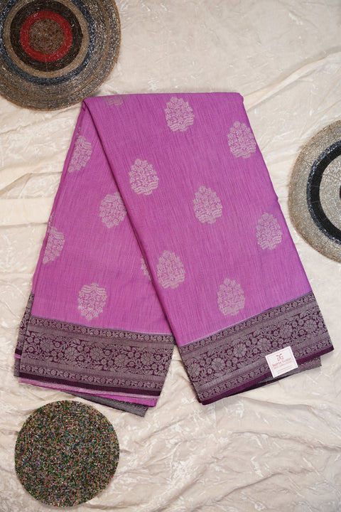 PURE CHINON LAVENDER SAREE