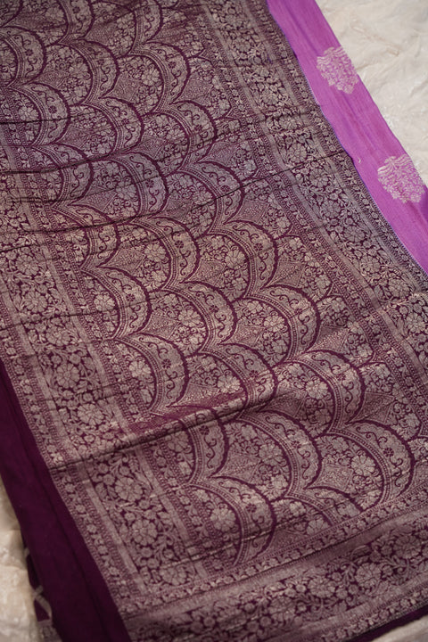 PURE CHINON LAVENDER SAREE
