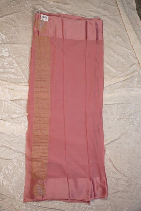 PURE CHINON PASTEL PEACH SAREE