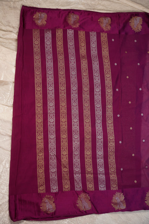 PURE CHINON RICH PURPLE SAREE