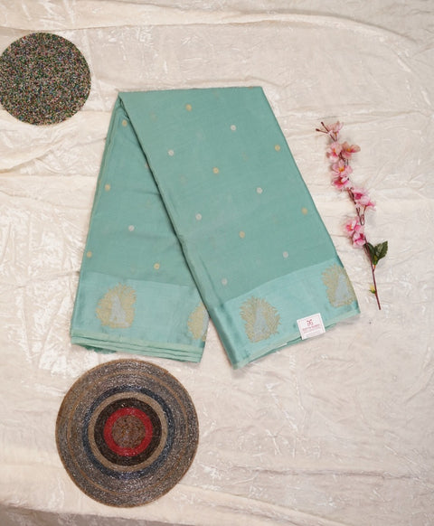 PURE CHINON MINT GREEN SAREE