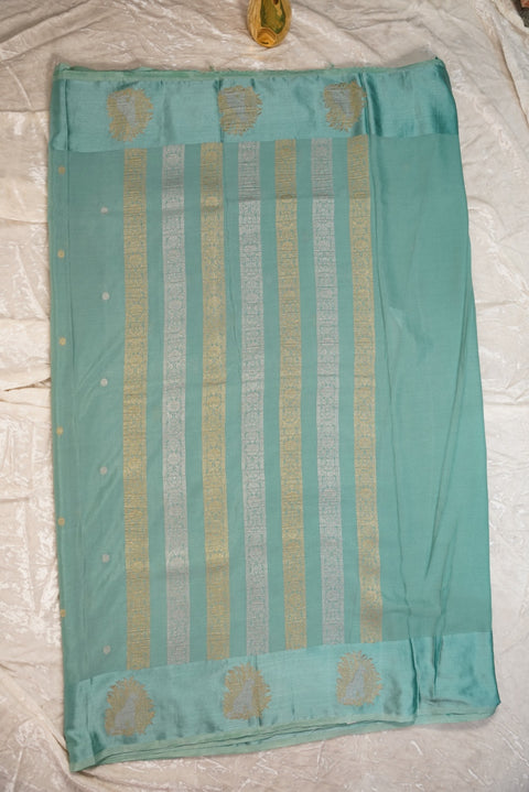 PURE CHINON MINT GREEN SAREE